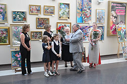 Opening of the exhibition that presents a collection of paintings of folk artist of Ukraine, Dean of the Faculty of Fine Arts - Nataliya Nikolaychuk. The exhibition also presents works of Painting and Composition teacher - Violetta Monsevich  and young students of the Faculty of Fine Arts of the Kyiv Children Academy of Arts.
